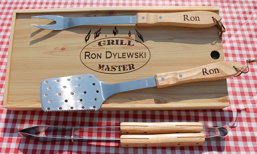 Personalized Grill Set Grill Tools Grilling Gifts Grilling Set BBQ Grill Set  Engraved Grill Set Gift for Him Grill Set BBQ 
